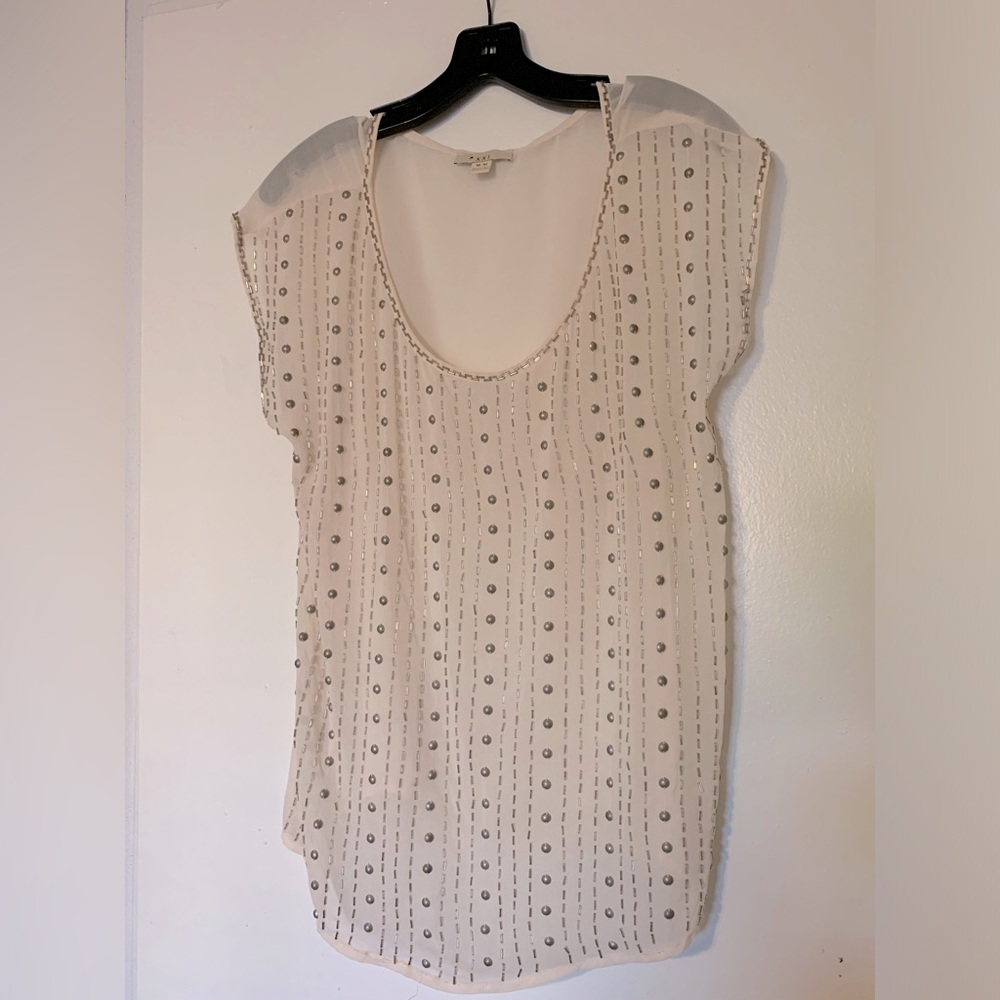 Embellished Mesh Top